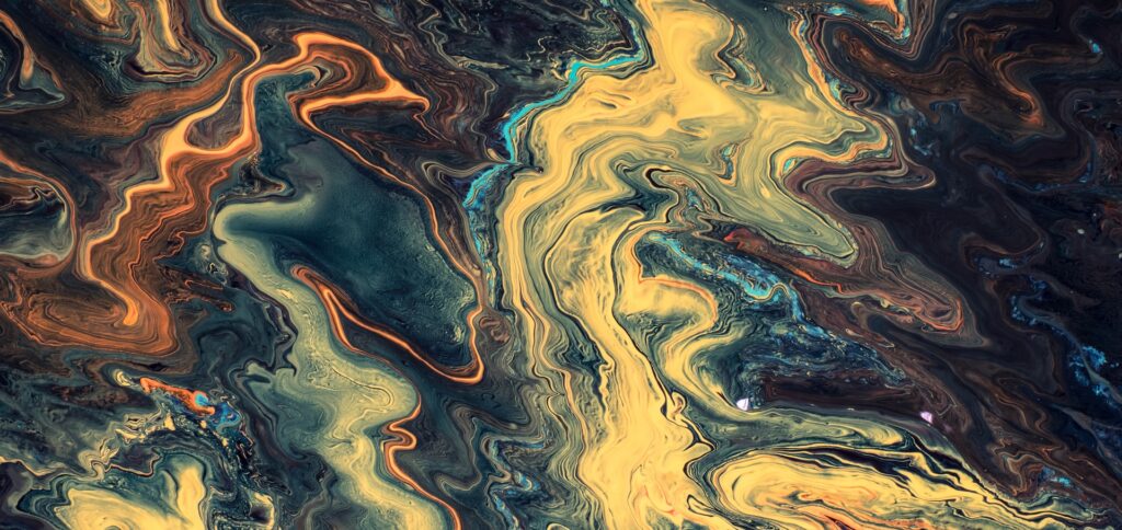 Abstract in black and brown of oil spill