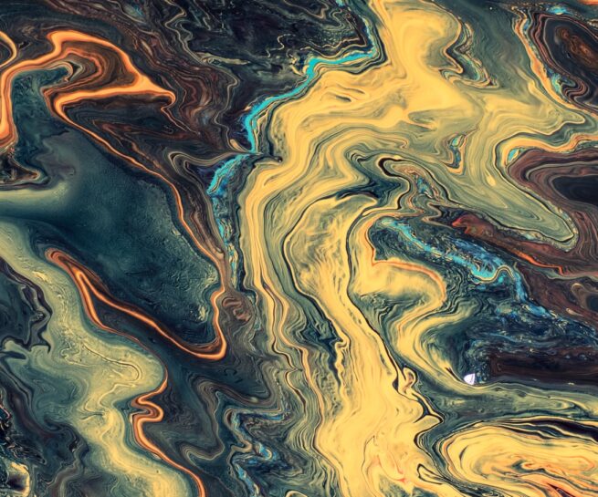 Abstract in black and brown of oil spill